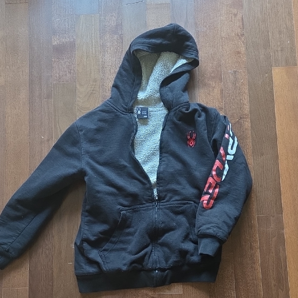 Spyder Black Hoodie with Red and White Accents